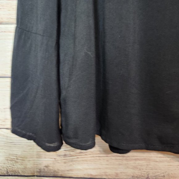 Unique Spectrum V-Neck Black Embroidered Tunic Choke Collar Women's Size XL - Picture 12 of 15